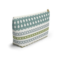 Ribbon Candy Accessory Pouch w T-bottom in Aqua